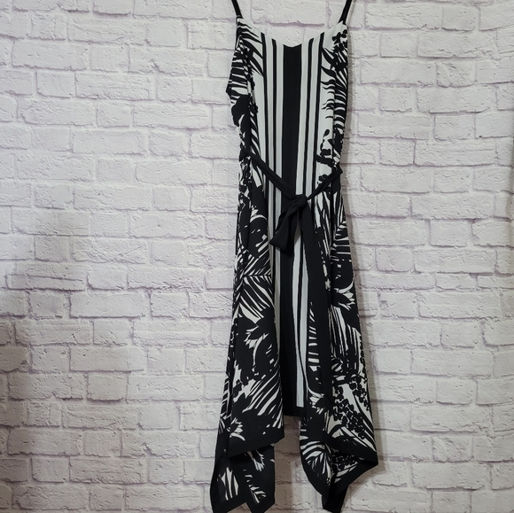 Lane Bryant Asymmetrical Floral Print Spaghetti  Strap Midi Dress 22/24 - Picture 5 of 14